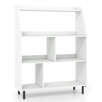 4-Tier Open Modern Bookcase with 2 Anti-Tipping Kits-White