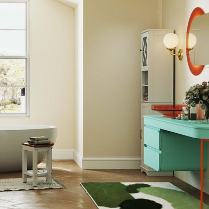3-in-1 Bath & Storage Combo: Tall Cabinet  Shower Bench & Buffet Sideboard