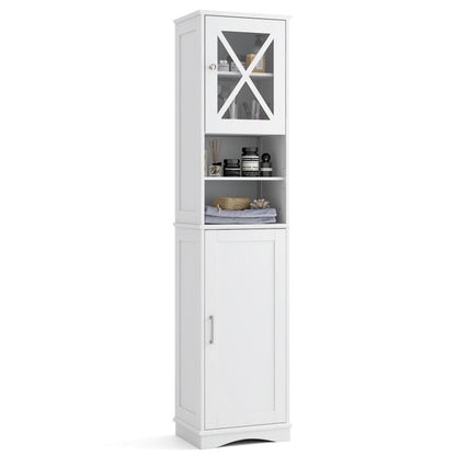 3-in-1 Bath & Storage Combo: Tall Cabinet  Shower Bench & Buffet Sideboard