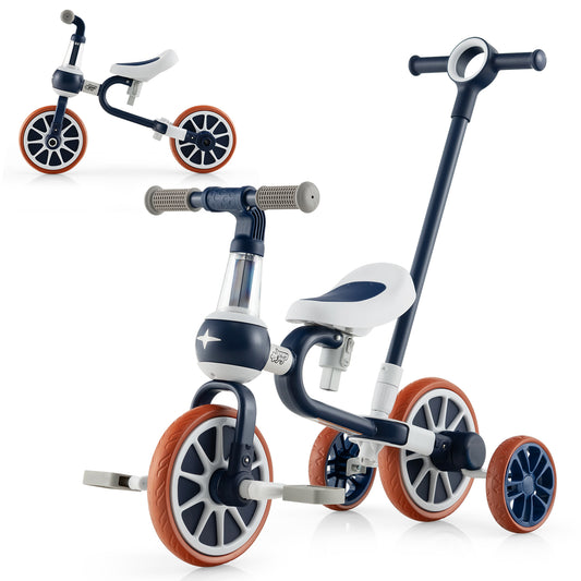 4-in-1 Kids Trike Bike with Seat Height and Adjustable Parent Push Handle