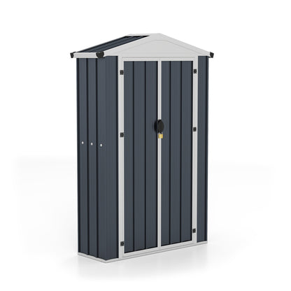 4 x 2 x 6 FT Outdoor Storage Shed with Sloping Roof and Lockable Door-Gray