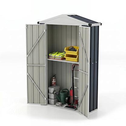 4 x 2 x 6 FT Outdoor Storage Shed with Sloping Roof and Lockable Door-Gray