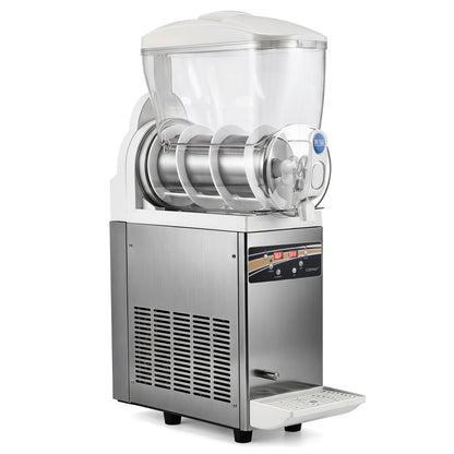 507 oz Commercial Slushy Machine Single Tank No Ice Needed-Silver