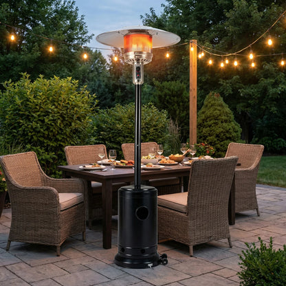50 000 BTU Patio Propane Gas Heater with Stainless Steel Burner-Black