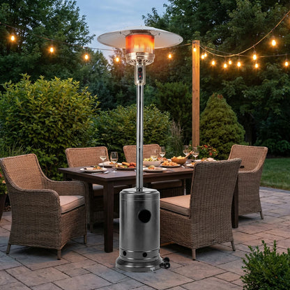 50 000 BTU Patio Propane Gas Heater with Stainless Steel Burner-Black