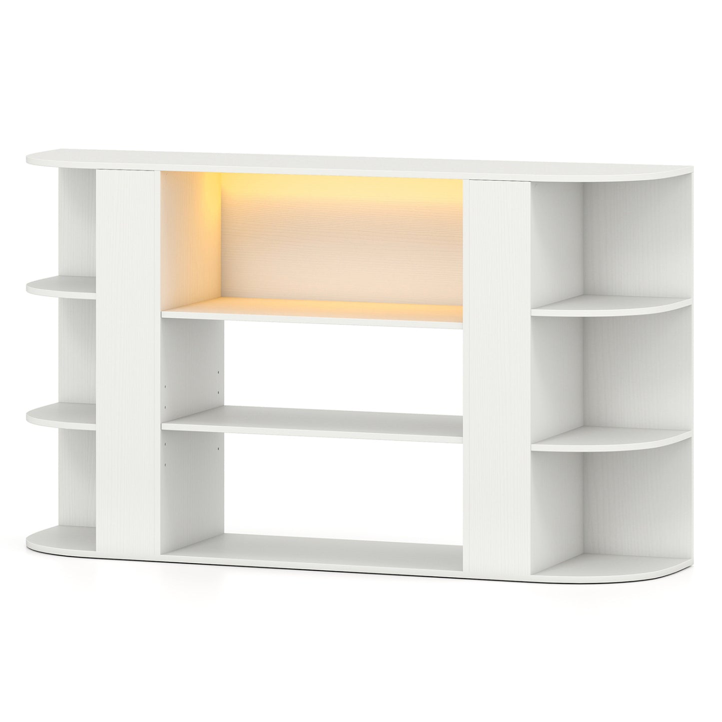 50 Inch TV Stand for 55 Inch TV with RGB Lights Entertainment Center with Adjustable and Removable Shelf-Rustic Brown