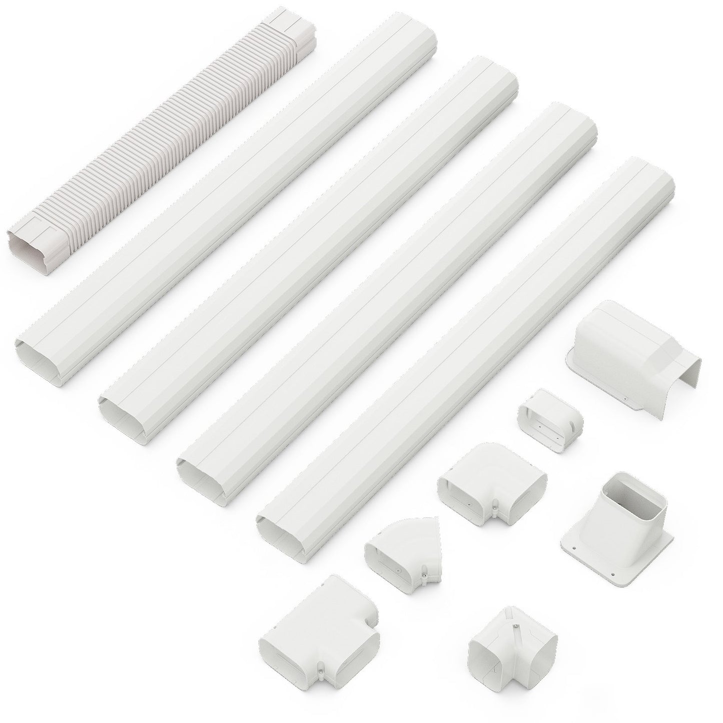 4 Inches W Mini Decorative PVC Slim Line Cover Kit-16.5ft