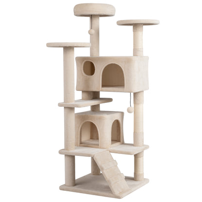 52 Inch Tall Cat Tree Tower for Indoor Cats-Beige