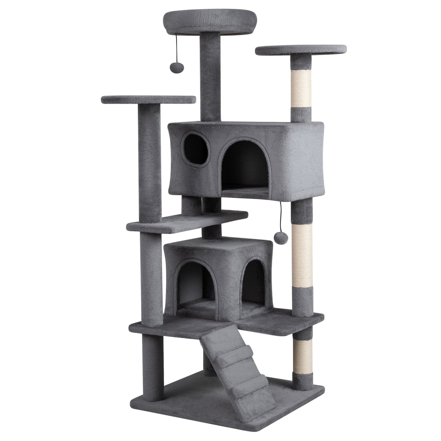 52 Inch Tall Cat Tree Tower for Indoor Cats-Beige