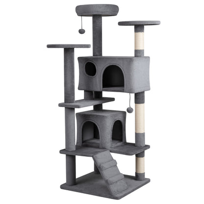 52 Inch Tall Cat Tree Tower for Indoor Cats-Beige