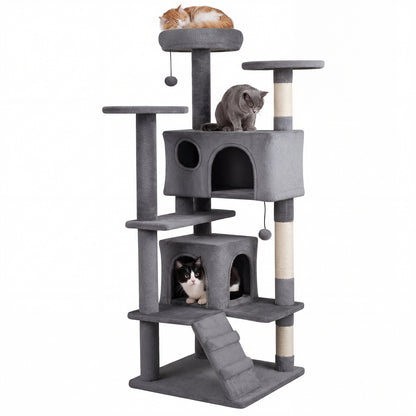 52 Inch Tall Cat Tree Tower for Indoor Cats-Beige