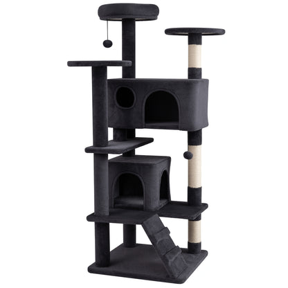 52 Inch Tall Cat Tree Tower for Indoor Cats-Beige