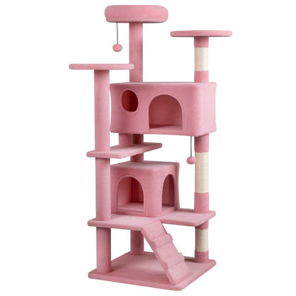52 Inch Tall Cat Tree Tower for Indoor Cats-Beige