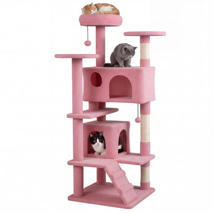 52 Inch Tall Cat Tree Tower for Indoor Cats-Beige