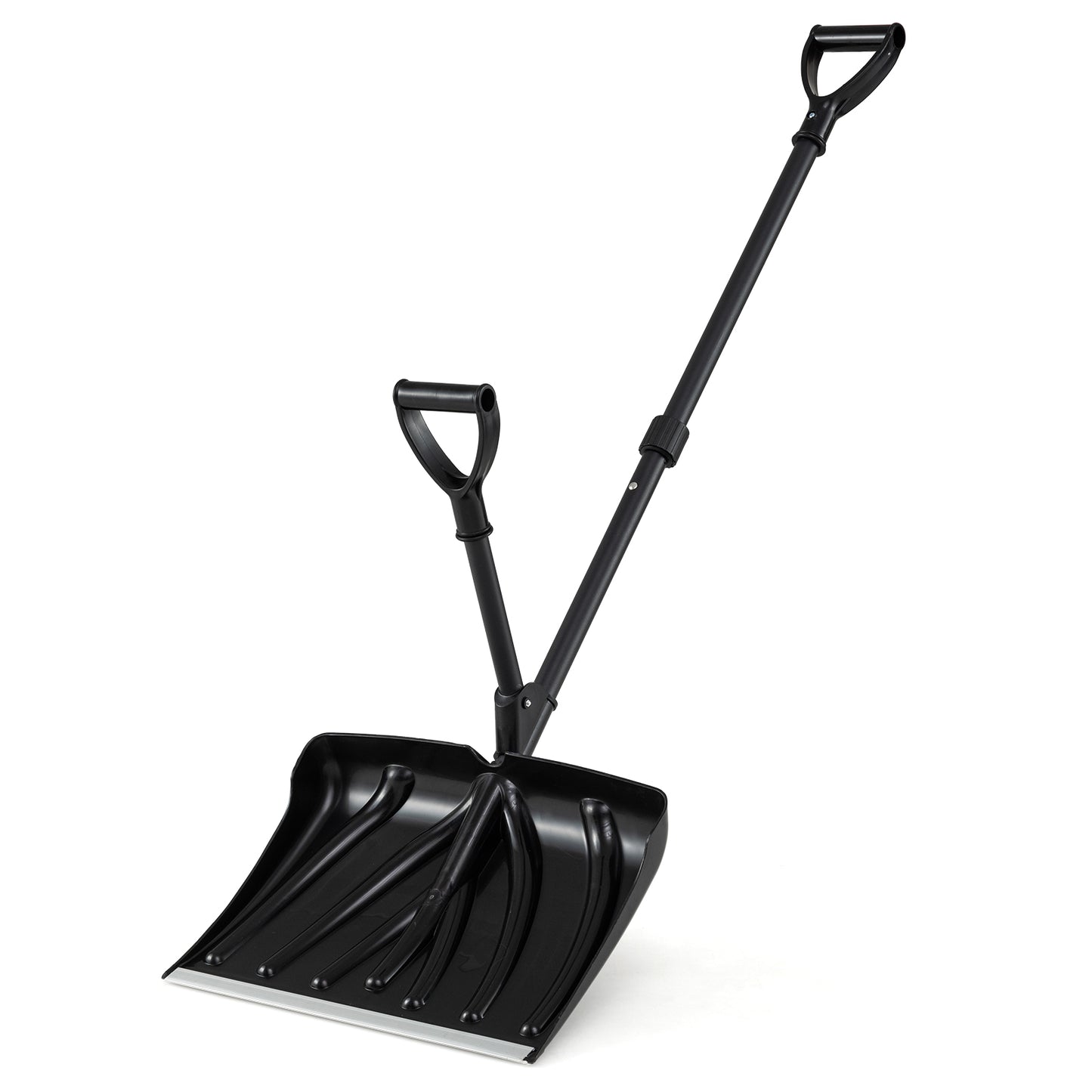 53 Inch Snow Shovel with Assist Handle for Driveway Car Garage Camping-Black