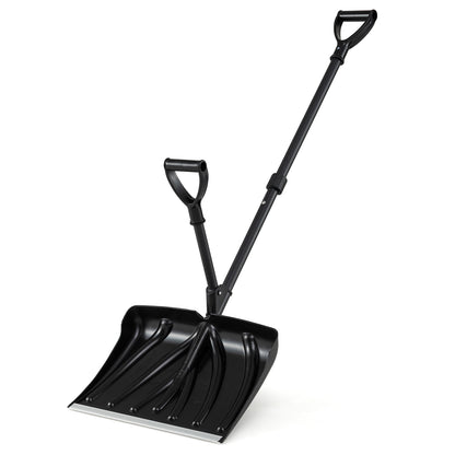 53 Inch Snow Shovel with Assist Handle for Driveway Car Garage Camping-Black