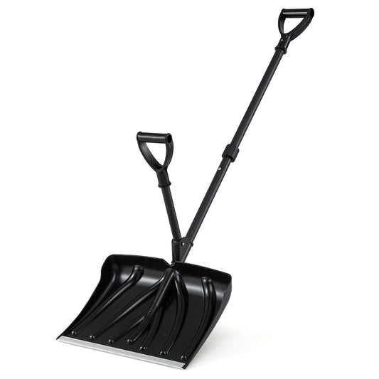 53 Inch Snow Shovel with Assist Handle for Driveway Car Garage Camping-Black