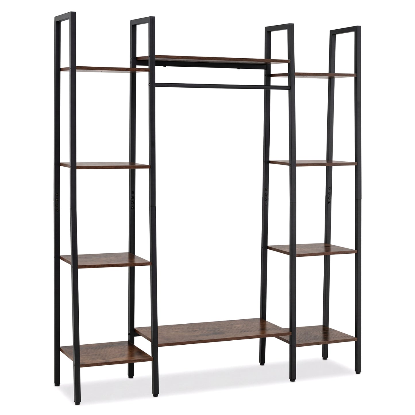 55.5 inch Tall Plant Stand 10-Tier Plant Rack with 16 Colors LED Strip Lights-Rustic Brown