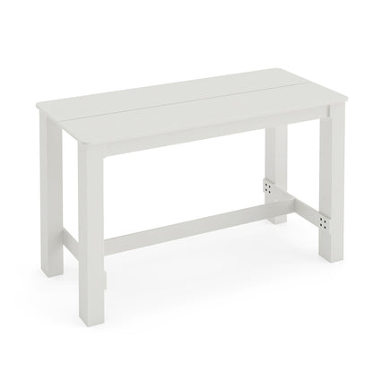 55 Inch Rectangular Farmhouse Kitchen Table for 4-6 People-White