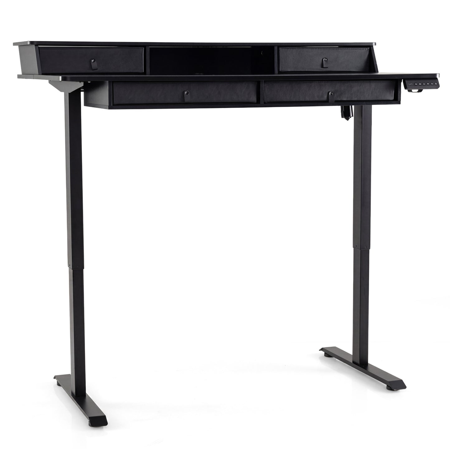 55 Inch x 27 Inch Electric Standing Desk with Drawers-Black
