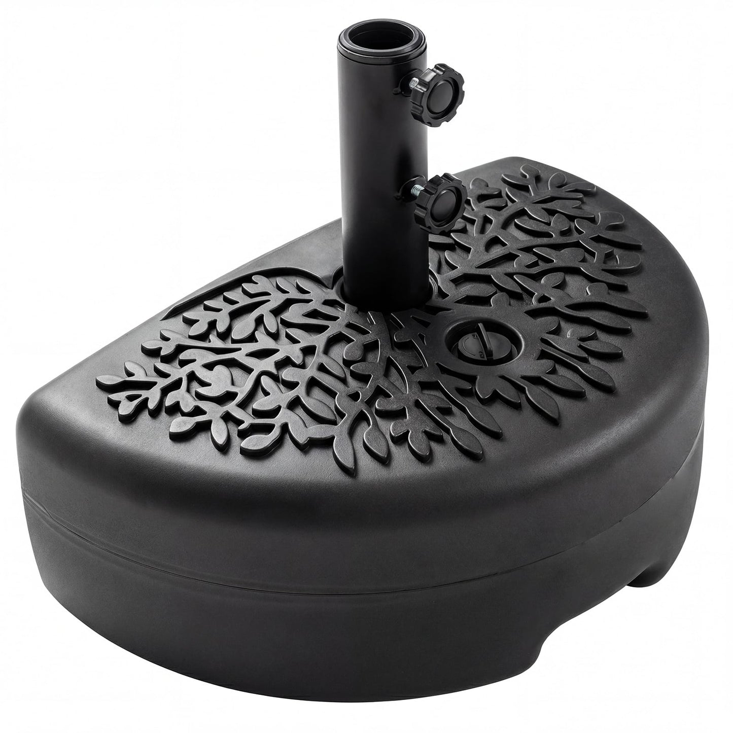 55 LBS Half Round Patio Umbrella Base  for Deck Lawn Poolside-Black