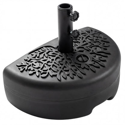 55 LBS Half Round Patio Umbrella Base  for Deck Lawn Poolside-Black