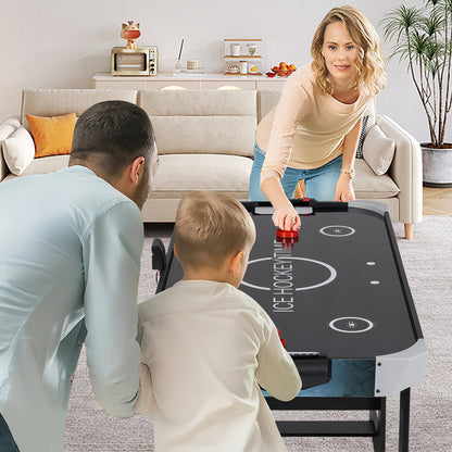 56 Inch Air Hockey Table with Powerful 12V Motor and LED Digital Scoreboard-Black