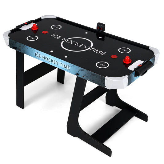 56 Inch Air Hockey Table with Powerful 12V Motor and LED Digital Scoreboard-Black