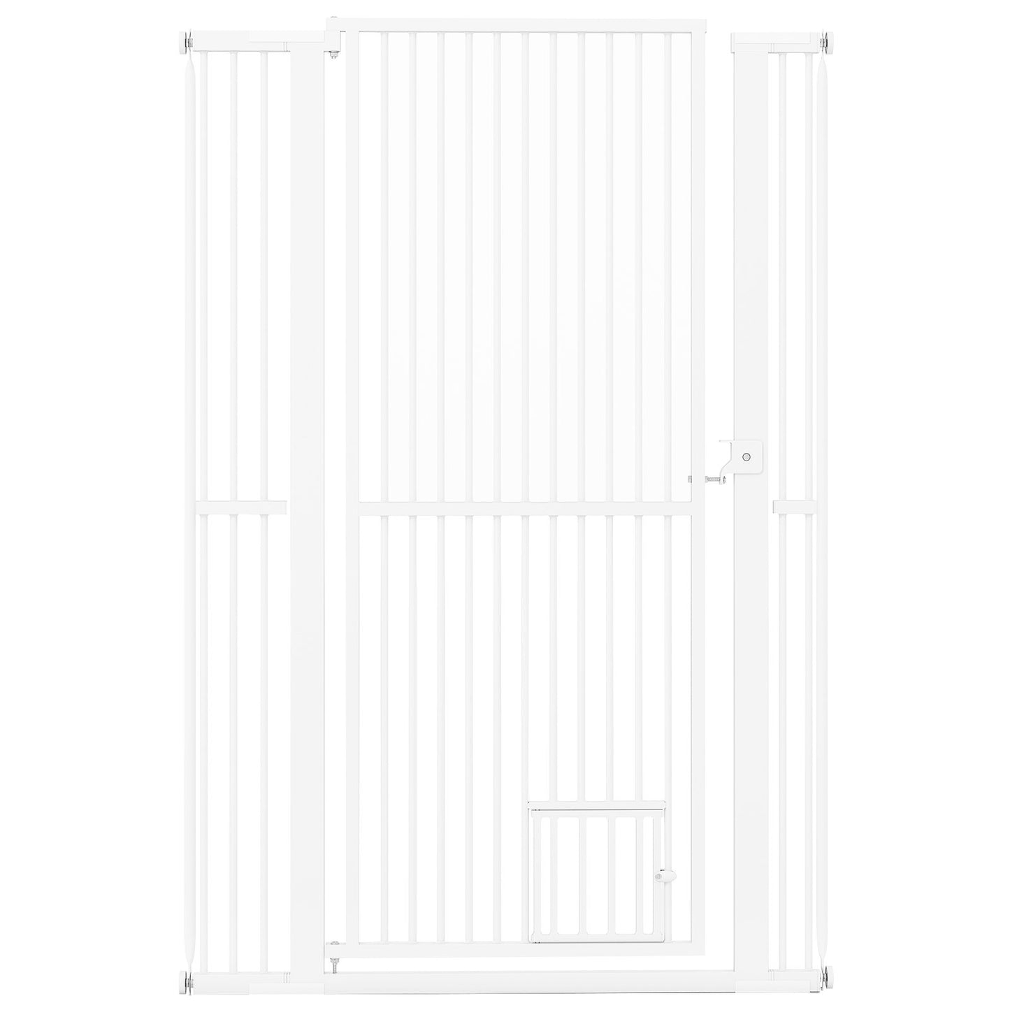 59” Extra Tall Pet Gate Heavy-Duty Metal Cat Gate with Wide Opening-White