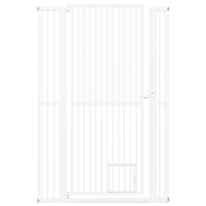 59” Extra Tall Pet Gate Heavy-Duty Metal Cat Gate with Wide Opening-White