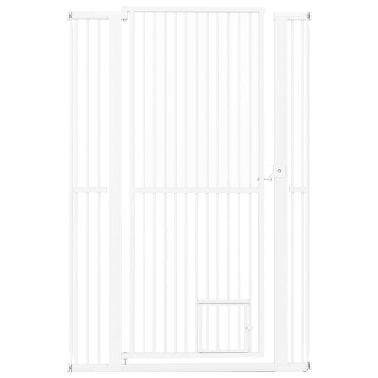 59” Extra Tall Pet Gate Heavy-Duty Metal Cat Gate with Wide Opening-White