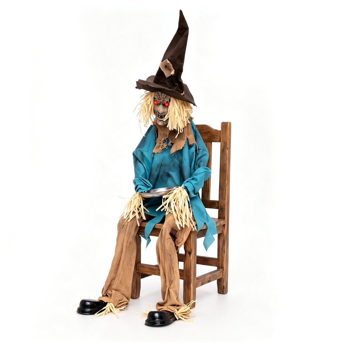 5.2 ft Halloween Animatronic Scarecrow Decoration with Moving Head
