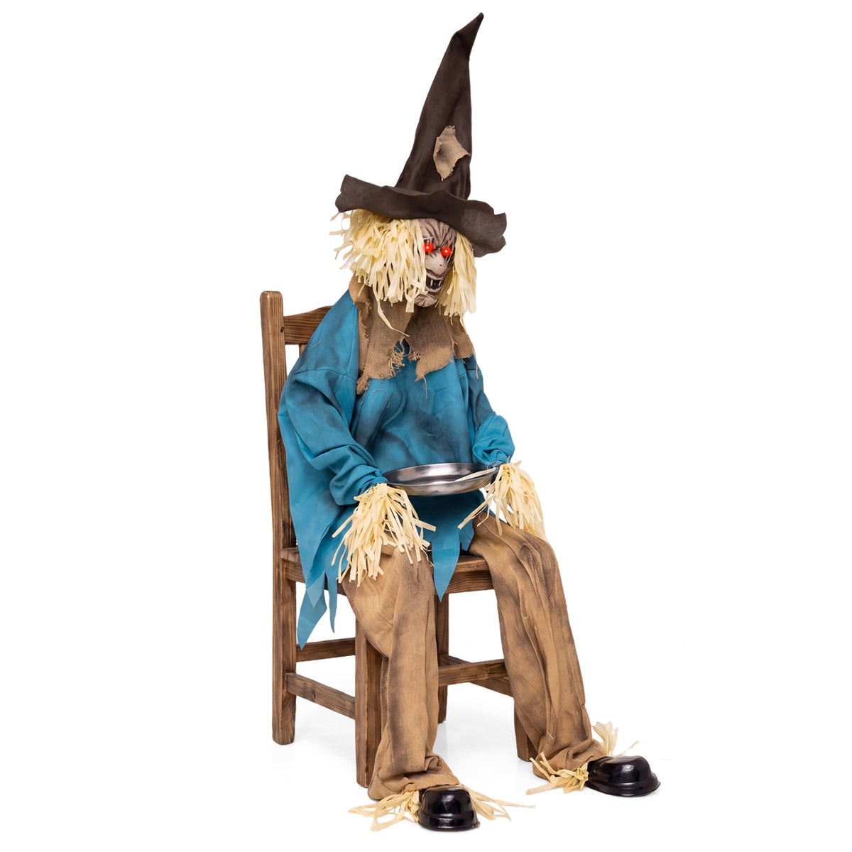 5.2 ft Halloween Animatronic Scarecrow Decoration with Moving Head