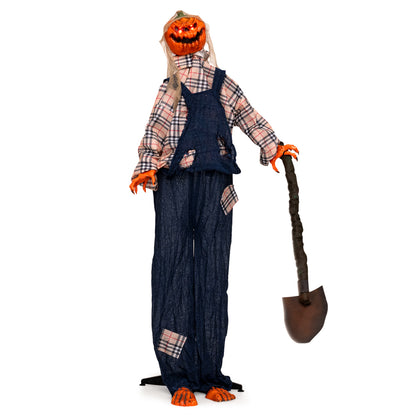 5.3 ft Halloween Decoration Outdoor with Red Eyes and Shovel
