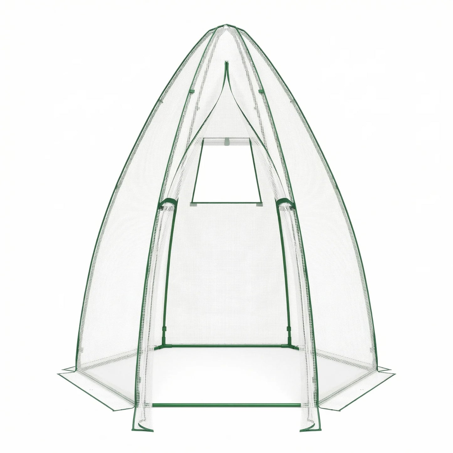 5.5 x 5.5 x 6 Feett Portable Garden Mini Greenhouse with All-Weather PE Cover-White