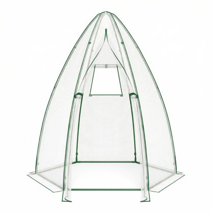 5.5 x 5.5 x 6 Feett Portable Garden Mini Greenhouse with All-Weather PE Cover-White