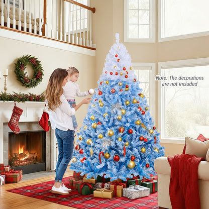 5/6/7/8 FT Artificial Christmas Tree with Warm White LED Lights and 8 Modes-8 Feet