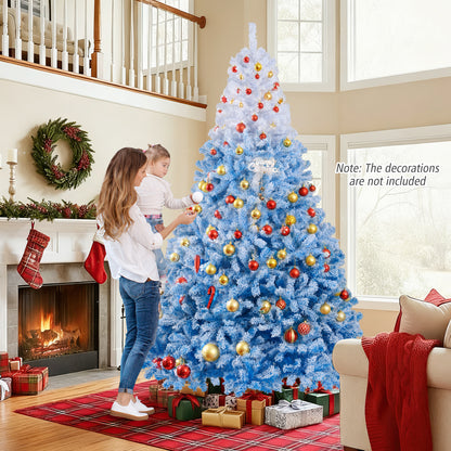5/6/7/8 FT Artificial Christmas Tree with Warm White LED Lights and 8 Modes-8 Feet