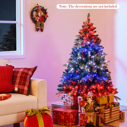 5/6/7/8 FT Artificial Christmas Tree with LED Lights and Remote APP Control-8 ft