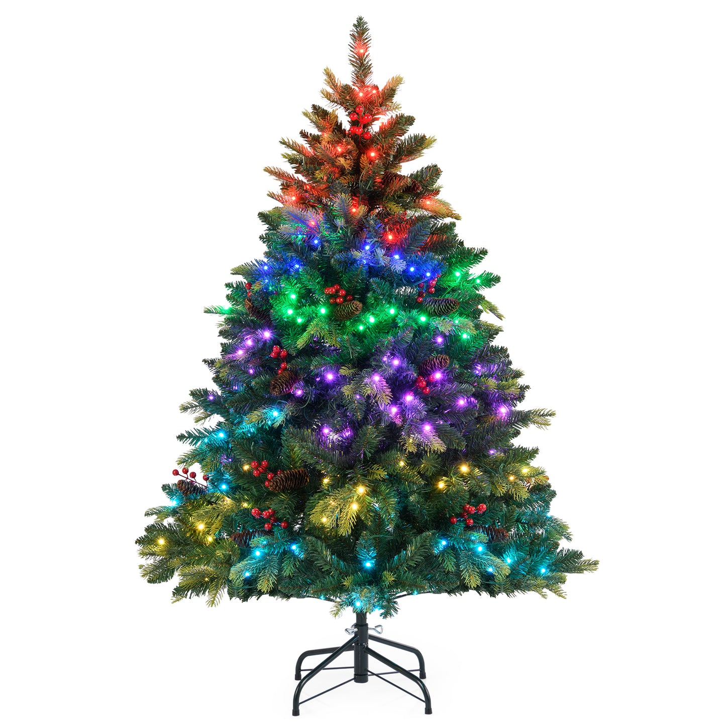 5/6/7/8 FT Artificial Christmas Tree with LED Lights and Remote APP Control-8 ft