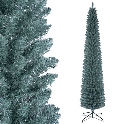7-foot artificial Christmas tree with 418 PVC branch tips, realistic holiday decor by Wilsons Home Store.