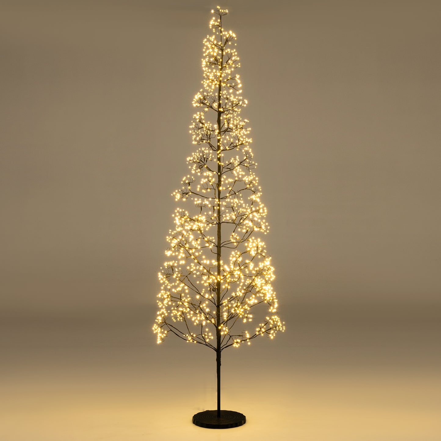5/6/7 FT Lighted Alpine Tree with Warm White Light LED Lights Pre-lit Artificial Cedar Tree with Weighted Base-7 ft
