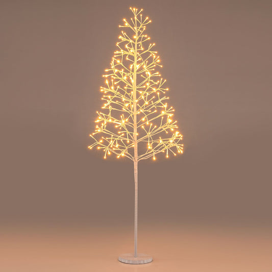 5/6/7 ft lighted birch tree with warm white LED lights, decorative twig Christmas tree for holiday decor.