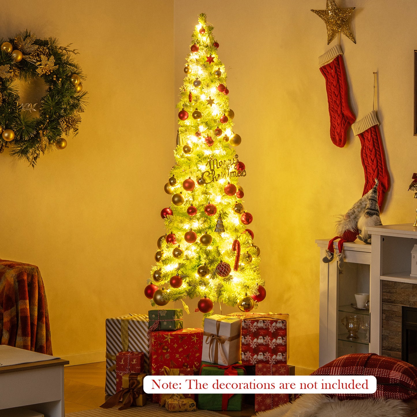 5/6/7 FT Whimsical Christmas Tree with Bendable Top and 216/290/366 Branch-6 FT