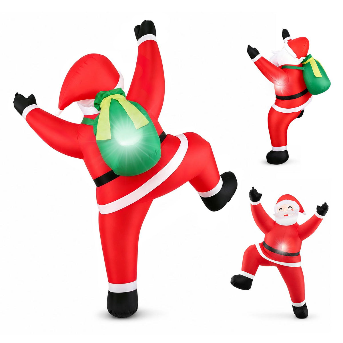 5.9 ft Christmas inflatable outdoor decoration featuring a climbing Santa for holiday decor, by Wilsons Home Store