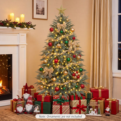 5 FT Artificial Christmas Tree with 406 Full Branch Tips and 245 Warm White LED Lights