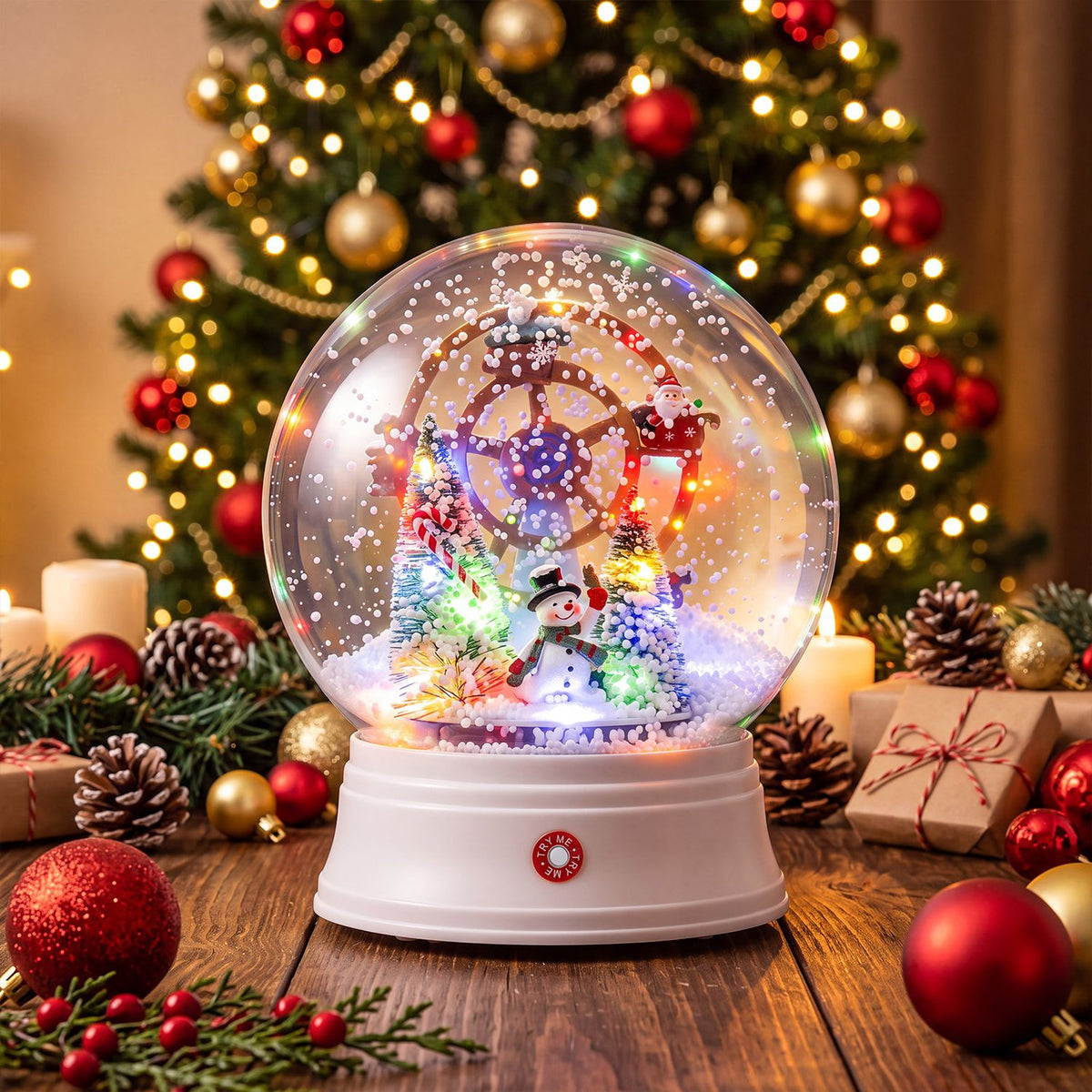 5 FT Indoor Christmas Street Lamp Post with Colorful Lights-White