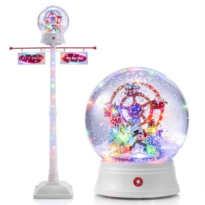 5 FT Indoor Christmas Street Lamp Post with Colorful Lights-White