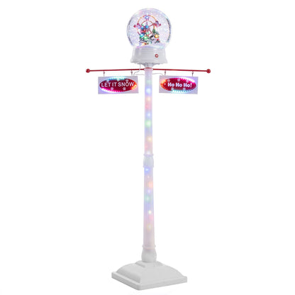 5 FT Indoor Christmas Street Lamp Post with Colorful Lights-White