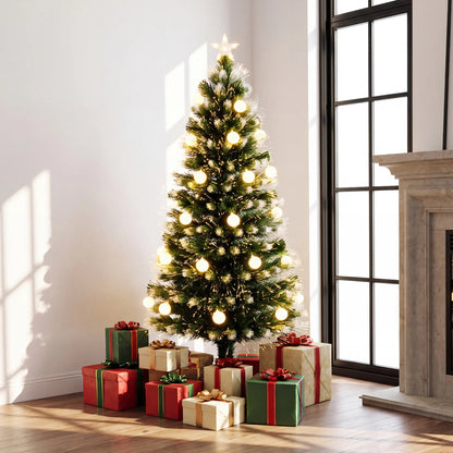 5 FT Pre-Lit Artificial Christmas Tree with Dazzling Optical Fibers